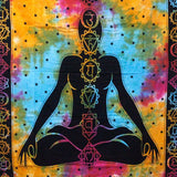 Single Cotton Bedspread and Wall Hanging - Chakra Buddha AW-Dropship