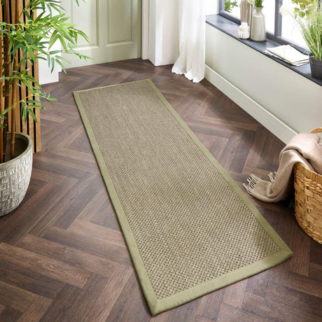 Natural Sisal Rug for hallways, featuring a textured surface and earthy tones