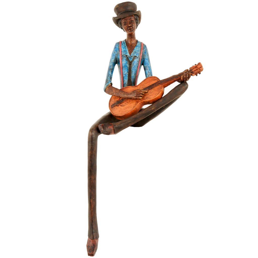 Shades 4 Seasons Sitting Jazz Band Musician Figurine BROWN RESIN Shades 4 Seasons