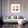 Stylish Wall Art Canvas featuring a modern geometric design in red and white for contemporary interiors