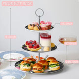 Elegant three-tier cake stand from London Boutique Lifestyle with assorted pastries and desserts displayed
