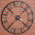 Shades 4 Seasons Large Skeleton Clock with Roman Numerals BLACK METAL Shades 4 Seasons