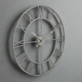 Shades 4 Seasons Skeleton Wall Clock with Roman Numerals SILVER METAL Shades 4 Seasons