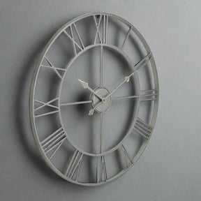 Shades 4 Seasons Skeleton Wall Clock with Roman Numerals SILVER METAL Shades 4 Seasons