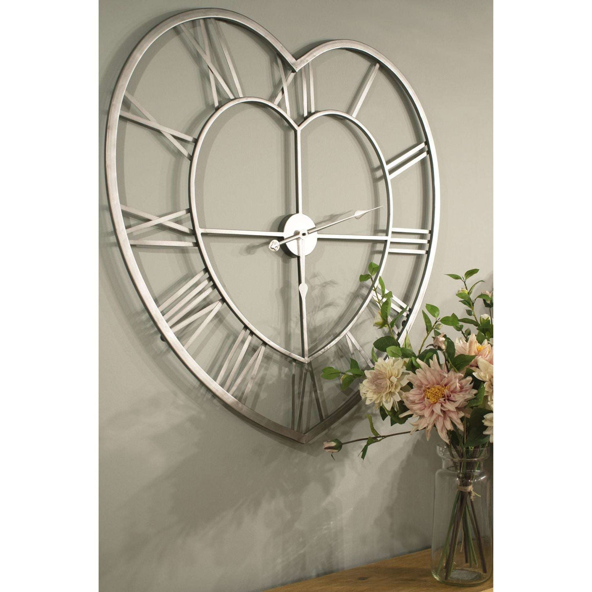 Shades 4 Seasons Heart Skeleton Wall Clock Silver Shades 4 Seasons
