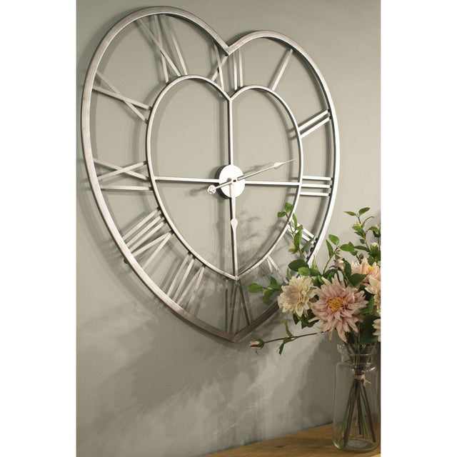 Shades 4 Seasons Heart Skeleton Wall Clock Silver Shades 4 Seasons