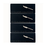 Slate Cheese Board set with engraved phrases and cheese knives for elegant serving