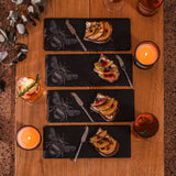 Elegant Selbrae House Slate Cheese Board with knife set and gourmet cheese and fruit platter