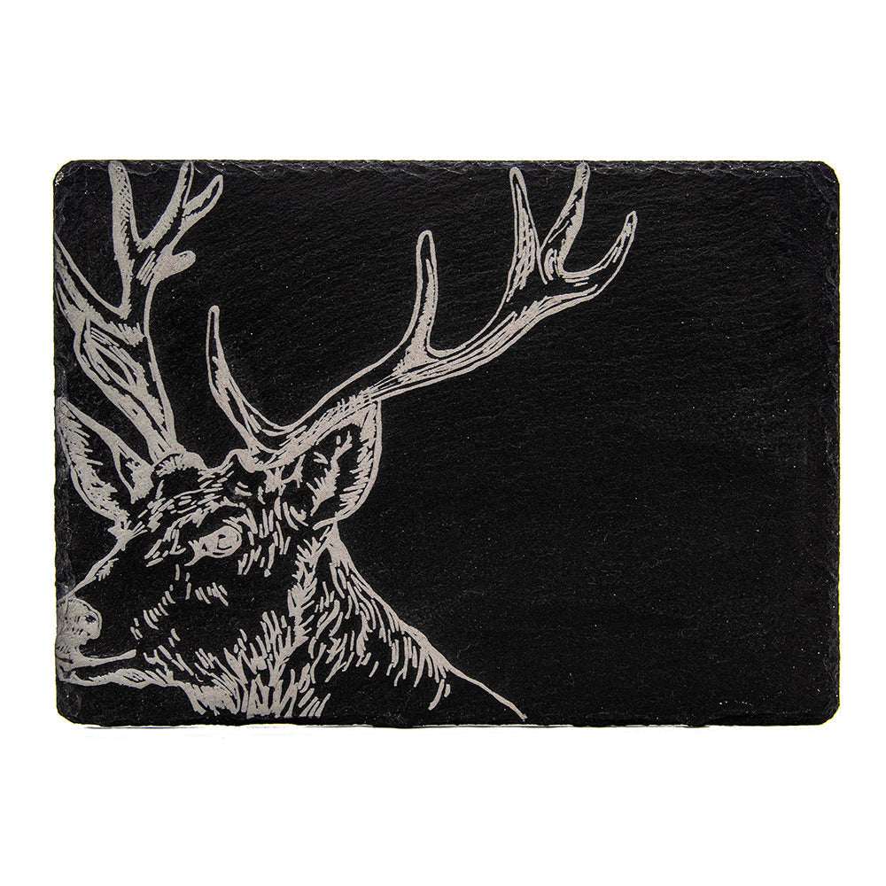 Selbrae House Slate Gift Set featuring a beautifully crafted slate piece with a deer design