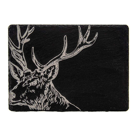Selbrae House Slate Gift Set featuring a beautifully crafted slate piece with a deer design