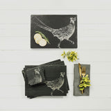 Selbrae House Slate Gift Set featuring engraved placemats and coasters with a pheasant design