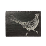 Slate Gift Set featuring a detailed illustration of a pheasant on a black slate surface