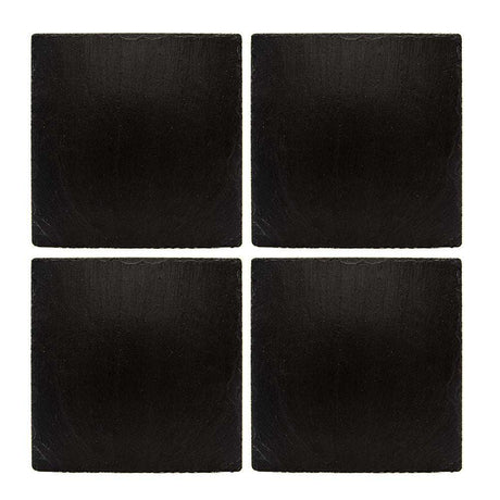 Selbrae House Slate Gift Set of Four Coasters in Elegant Black Finish