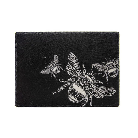 Slate Placemat with Hand-Engraved Bees Design from Selbrae House for Elegant Dining