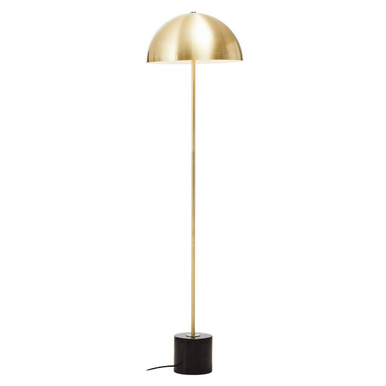 Orsina Floor Lamp with a sleek gold dome shade and black base for stylish home lighting