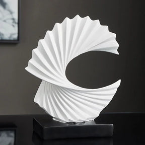 Elegant white spiral ornament by Nisu Home featuring a unique design on a black base