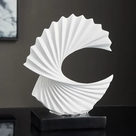 Elegant white spiral ornament by Nisu Home featuring a unique design on a black base