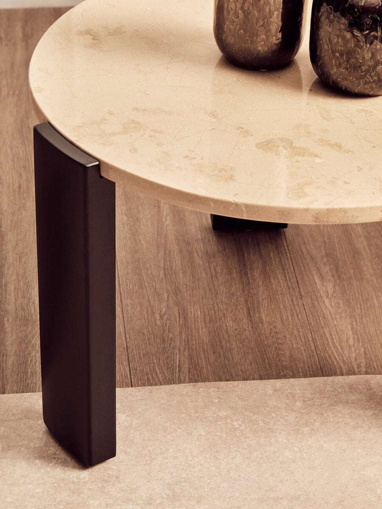 Palermo Round Cream Marble Top Small Coffee Table Orsina