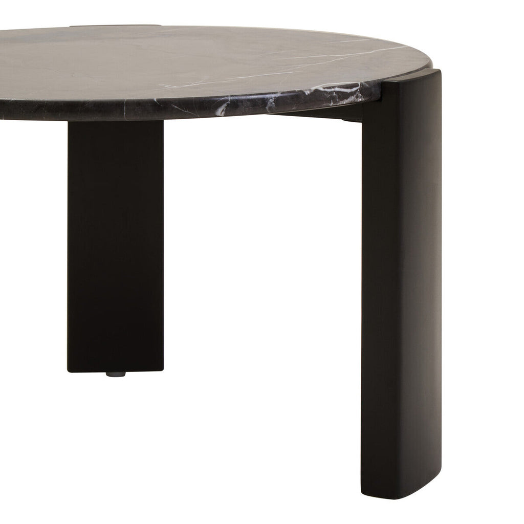 Palermo Round Black Marble Top Small Coffee Table Orsina