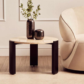 Palermo Round Cream Marble Top Small Coffee Table Orsina