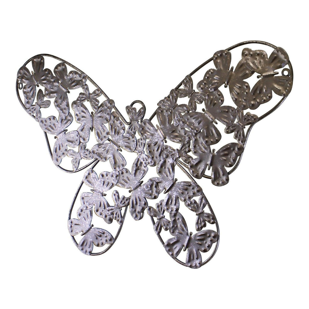 Small Silver Metal Butterfly Design Wall Decor Geko Products