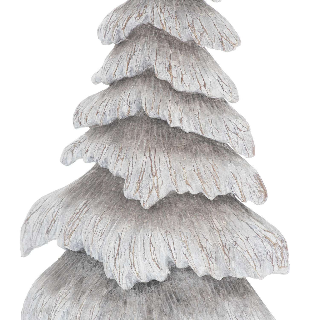Carved Wood Effect Grey Small Snowy Tree Shades 4 Seasons