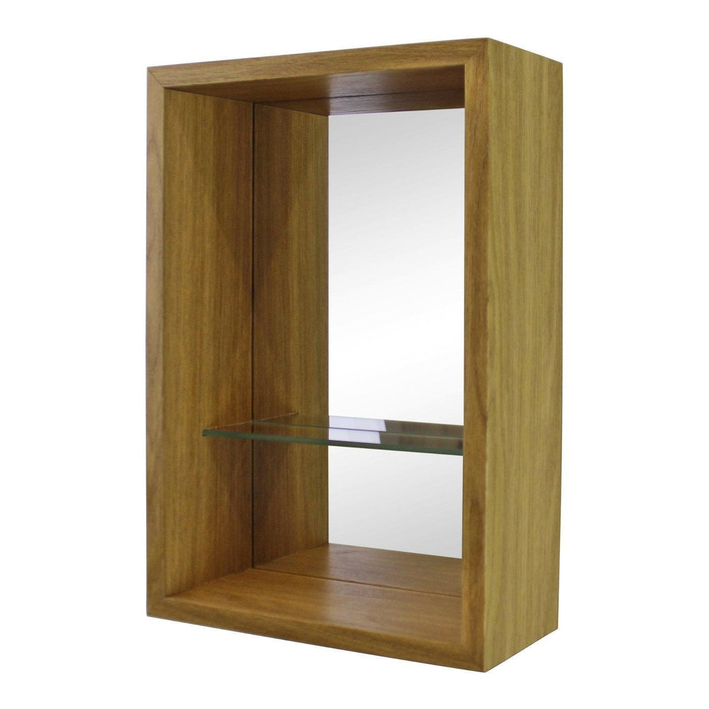 Small Veneered Mirror Shelf Unit, 31x21cm Geko Products