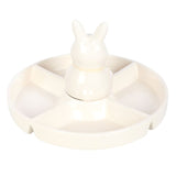 Ceramic Bunny Snack Dish with Divided Sections N/A