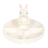 Ceramic Bunny Snack Dish with Divided Sections N/A