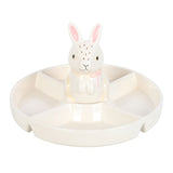 Ceramic Bunny Snack Dish with Divided Sections N/A
