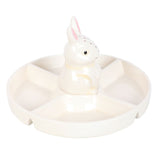 Ceramic Bunny Snack Dish with Divided Sections N/A