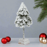 Small Snowy Cedar Tree On Wood Block Shades 4 Seasons