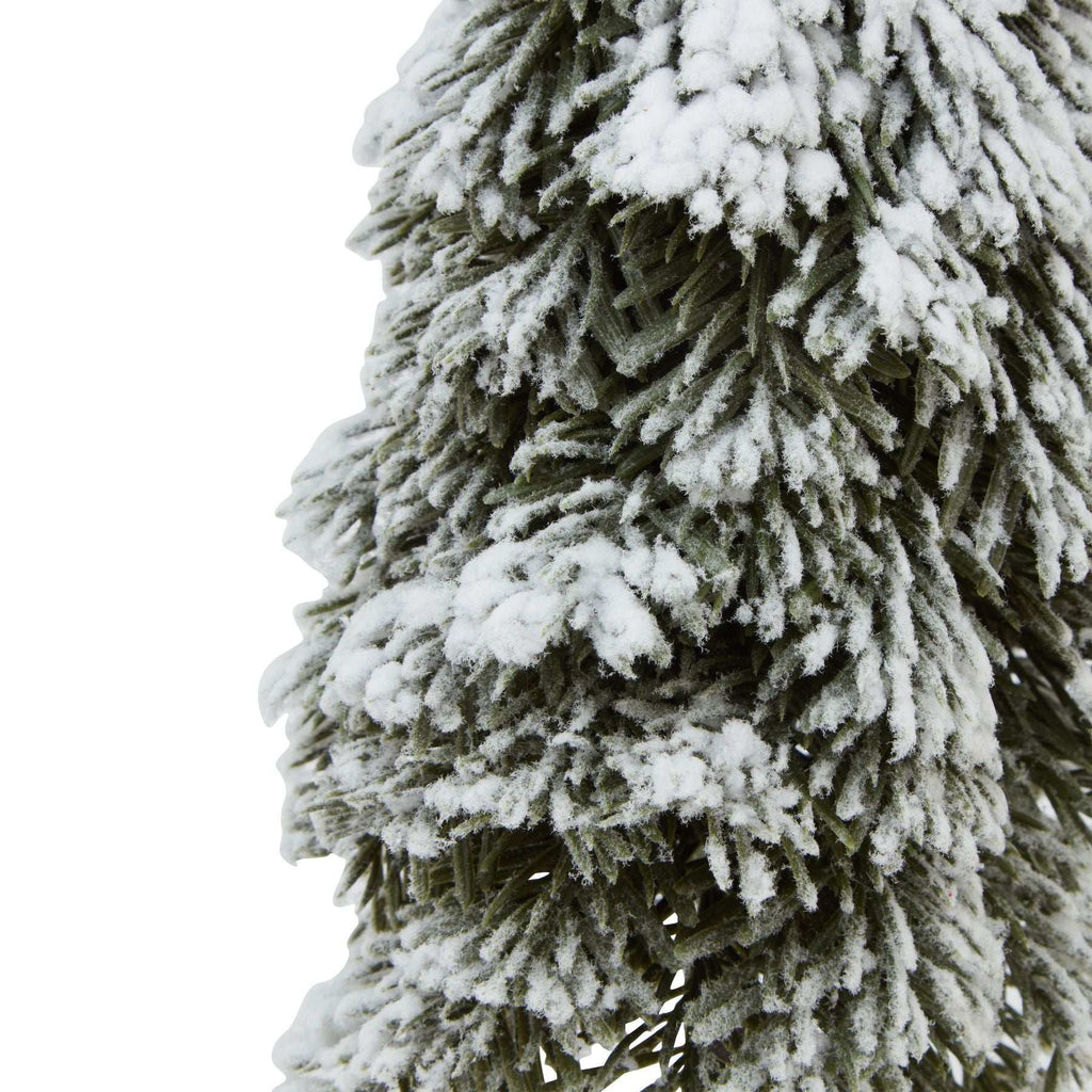 Medium Snowy Cedar Tree On Wood Block Shades 4 Seasons