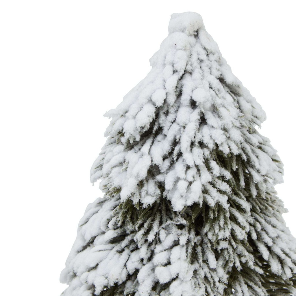 Small Snowy Cedar Tree On Wood Block Shades 4 Seasons