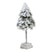 Small Snowy Cedar Tree On Wood Block BROWN PLASTIC Shades 4 Seasons