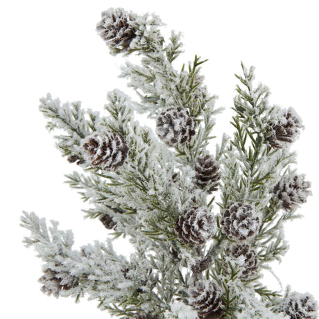 Small Snowy Fir Tree With Pinecones In Wood Log Shades 4 Seasons