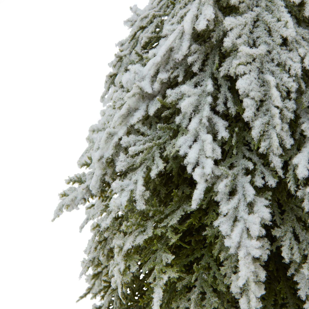 Small Snowy Fir Tree On Tall Wood Log Shades 4 Seasons