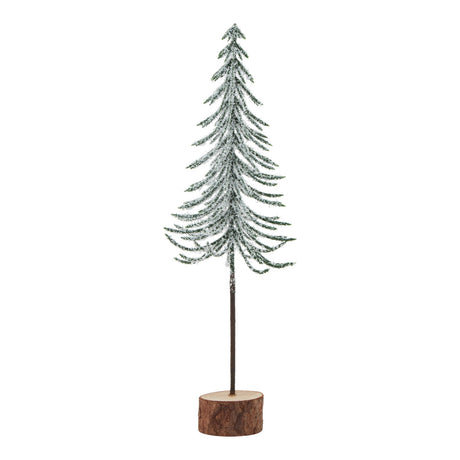 Small Snowy Spindle Tree In Wood Log BROWN PLASTIC Shades 4 Seasons