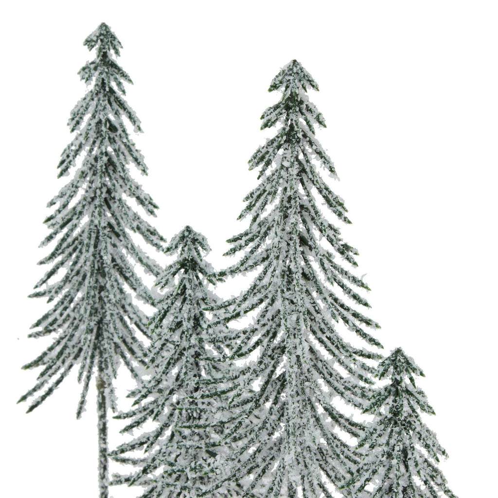 Small Snowy Spindle Tree Quad In Wood Log Shades 4 Seasons