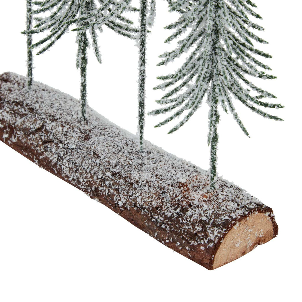 Small Snowy Spindle Tree Quad In Wood Log Shades 4 Seasons