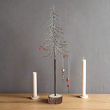 Medium Snowy Spindle Tree In Wood Log BROWN PLASTIC Shades 4 Seasons