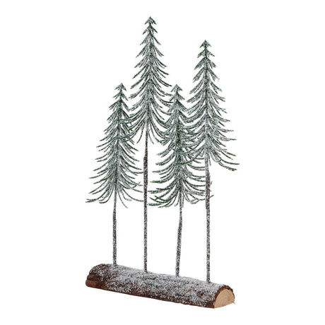 Medium Snowy Spindle Tree Quad In Wood Log BROWN PLASTIC Shades 4 Seasons