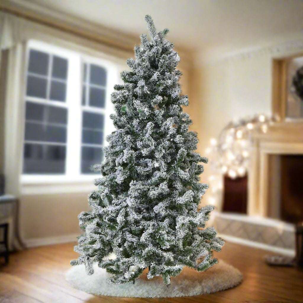 Shades 4 Seasons Extra Large Snowy Spruce Tree for Christmas Decor WHITE PLASTIC Shades 4 Seasons