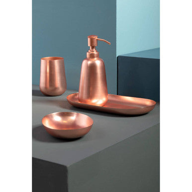 Modern Orsina Soap Dish in Copper Finish with Matching Bathroom Accessories