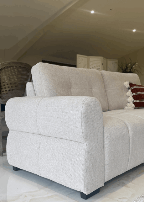 Light grey 2-Seater Sofa with plush cushions and modern design for comfortable seating