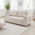 Comfortable 2-Seater Sofa in Soft Beige Fabric for Modern Living Rooms