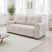Comfortable 2-Seater Sofa in Soft Beige Fabric for Modern Living Rooms