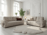 Stylish 3-Seater Sofa in a modern living room with large windows and soft decor