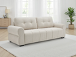 Stylish 3-Seater Sofa in Cream Fabric with Plush Cushions for Comfortable Seating