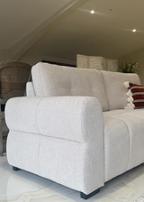 Stylish 3-Seater Sofa in light grey fabric with comfortable armrests for modern living rooms